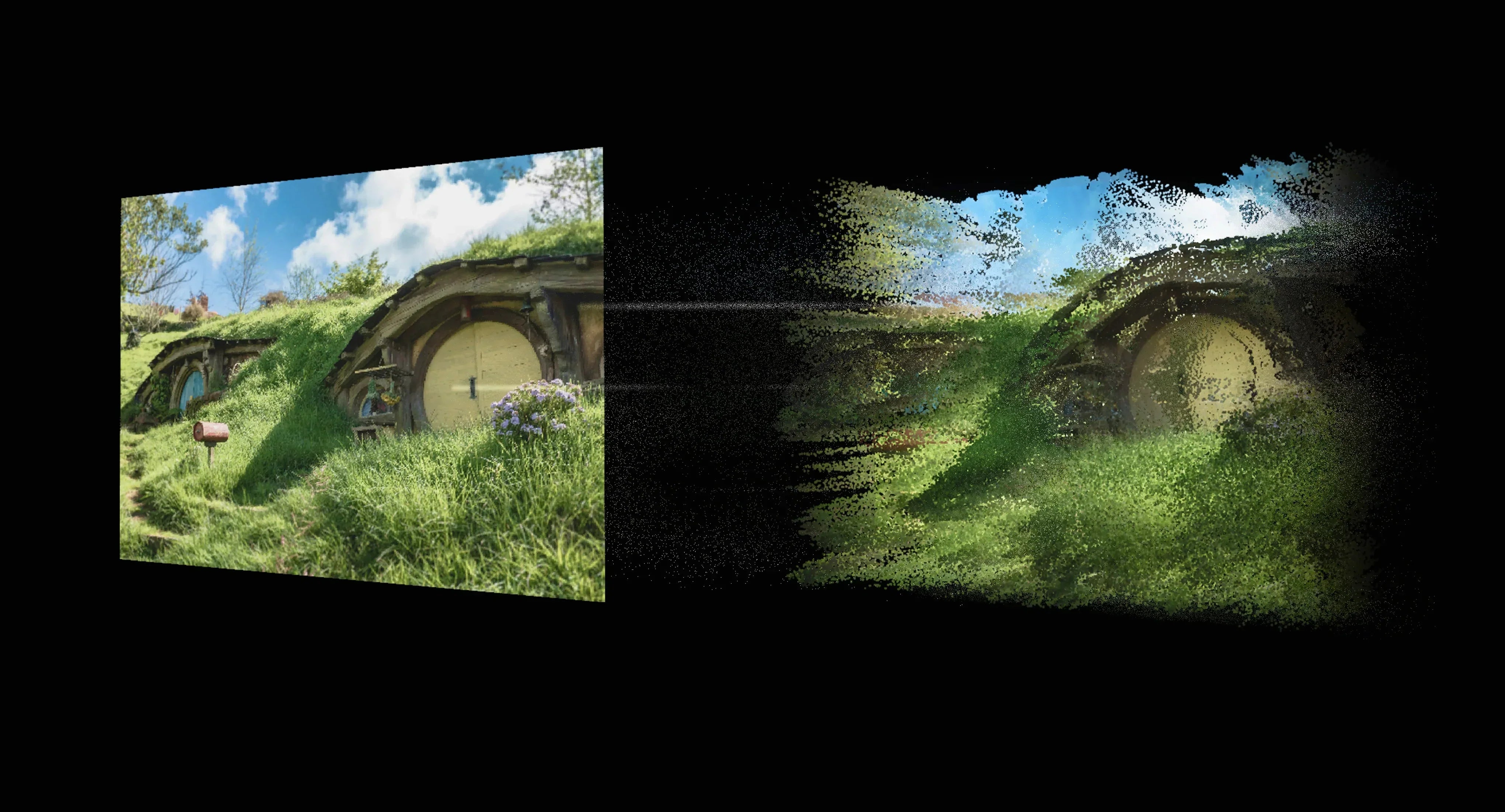 INAIR Pod Vision Transformer AI real-time 2D to 3D conversion engine rendering depth map
