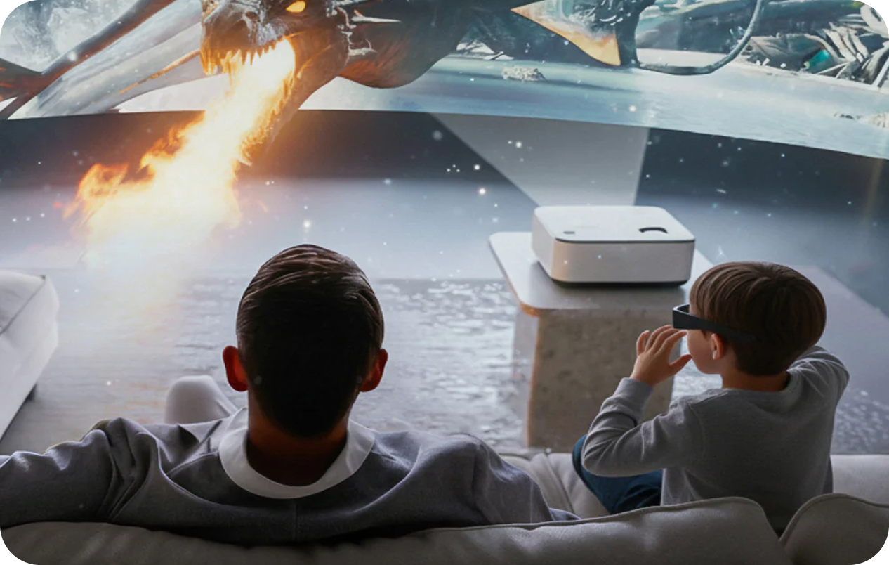 INAIR Pod Connection Guide for Projectors or External Displays: Real-Time 2D-to-3D Home Theater Setup Guide